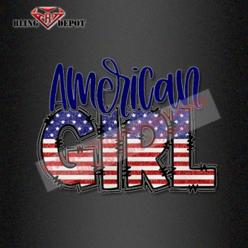  American Girl Red White and Blue DTF Heat Transfers for Tshirts